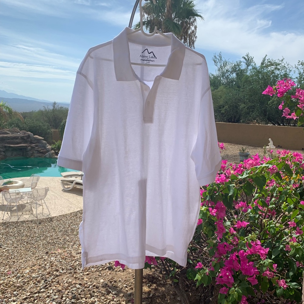 Alpine Lakes White 100% Cotton Polo-